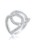 Elli - Ring - Dames knoop met kristallen in 925 sterling zilver - Dames