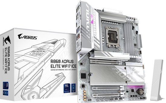 GIGABYTE B860 AORUS ELITE WIFI7 ICE - Motherboard - ATX - Socket LGA 1851 - DDR5 - 256 GB - Intel B860