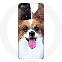 Maniacase Etui Redmi Note 11 Pro 5G Continental Mini Spaniël Vlinder Puppy Wit met bruin