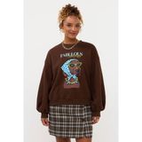 Ydence sweater met print - bruin