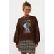 Ydence sweater met print - bruin