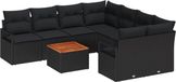 vidaXL - Tuinbank - Set - 6 zitplekken - Zwart - Polyrattan