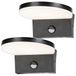 Rabalux Lampe murale d'extérieur avec détecteur de mouvement, 2x, 9 Watt, noir, modèle Batida