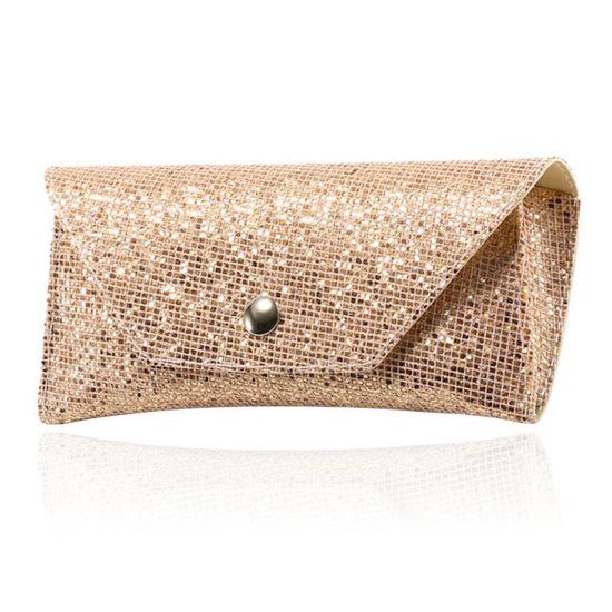 LGT JWLS Lookinggoodtoday Brillenkoker met Pailletten - Beige