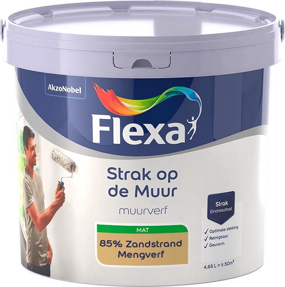 FLEXA - Strak op de muur - Muurverf - Mengcollectie - 85% Zandstrand - 5 Liter