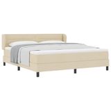 vidaXL Boxspring bed met hoofdeinde Crème 180 x 200 cm Stof