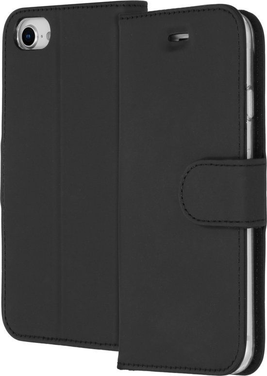 Accezz Wallet Case for iPhone SE (2022) / SE (2020) / 8 / 7 / 6s / 6 - Black - Book Case with Card Holder