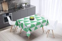 Bonamaison Tafelkleed, Anti-Mold, Sneldrogend, Waterdicht, 100% Polyester Tafellaken, Petroleum Groen, Wit, 140 x 140 Cm