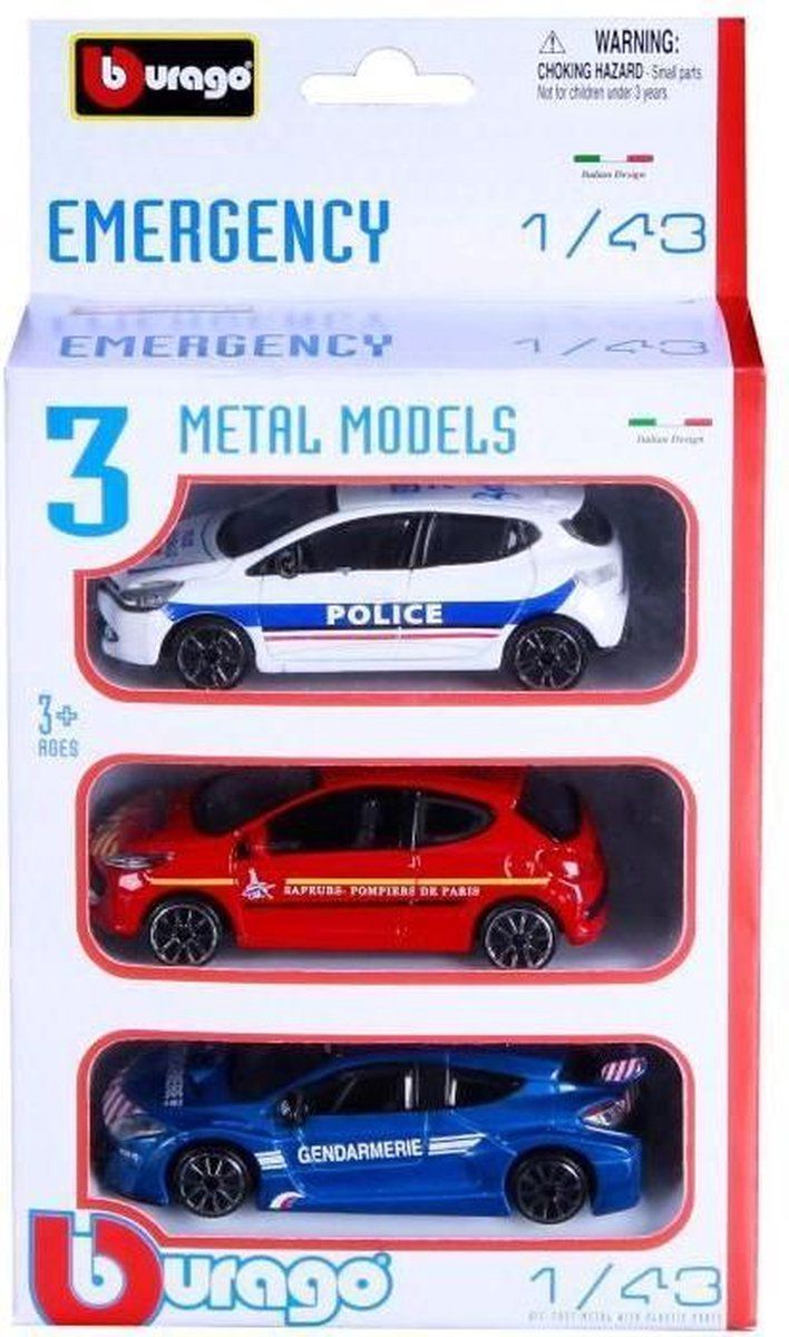 Bburago Politieauto's Police Gendarmerie 1/43 - 3 stuks