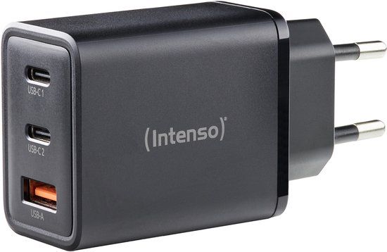 Intenso W65ACC GaN USB-oplader 65 W 1x USB-A, 2x USB-C Zwart