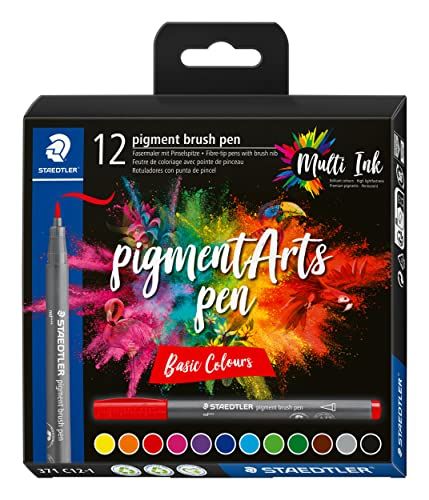 Staedtler Pigment Arts Brush Pen - 12 stuks - Basic Colours