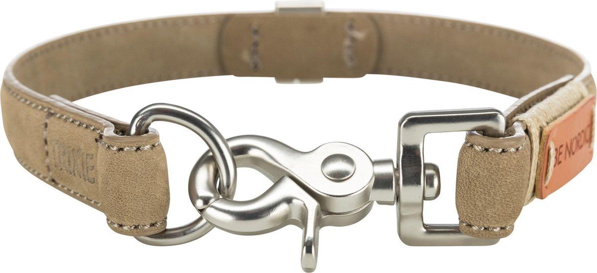 TRIXIE BE NORDIC leer-halsband | L–XL 55 cm 30 mm Beige