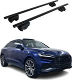 Omac Barres De Toit Pour Audi Q8 4m 2018-2026 – City Crash Tested – Iso Pas 11154:2006 – Antivol Inclus – Charge Max 75 Kg – 2 Barres Noir