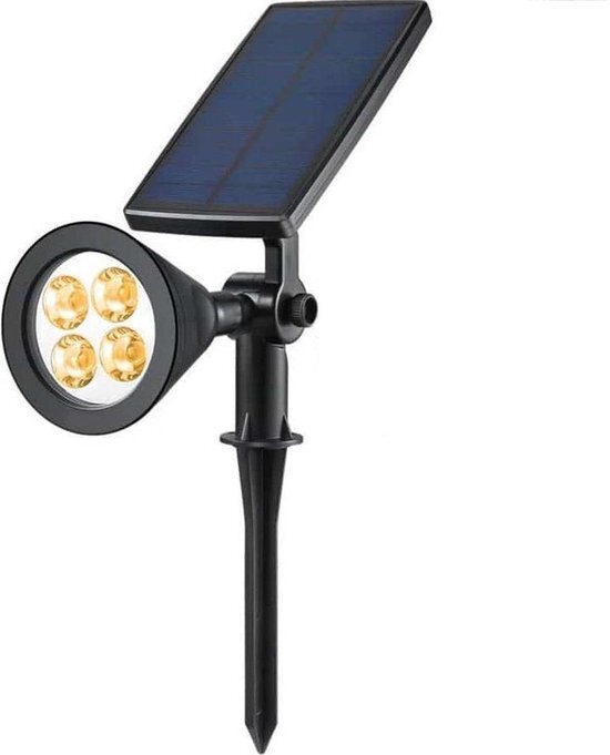 SensaHome Solar Spot Light- Grond Spot Energiezuinig - Tuinverlichting op Zonne-energie met nachtsensor - Sfeerverlichting voor op Gebouwen - Wit