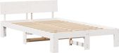 vidaXL Bedframe met hoofdeinde Wit 140 x 190 cm Massief Grenenhout