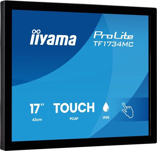 iiyama ProLite TF1734MC-B8X computer monitor 43,2 cm (17") 1280 x 1024 Pixels SXGA LCD Touchscreen Tafel Zwart
