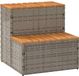 vidaXL Hottub-opstap - 50x50x50,5cm - poly rattan&massief acaciahout - gris