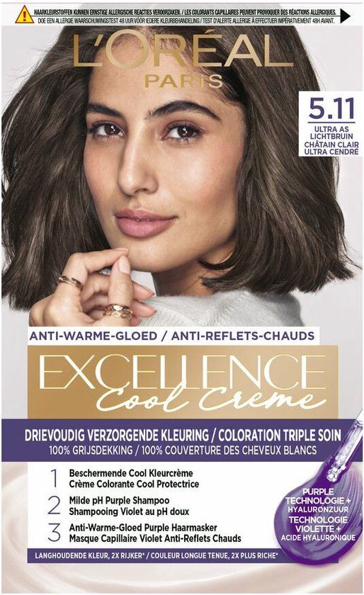L'Oréal Paris Excellence Cool Crème 5.11 - Ultra As Lichtbruin - Permanente Haarkleuring