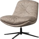 WOOOD Arve Draaifauteuil - Bedrukte Stof - Naturel Melange - 86x82x87
