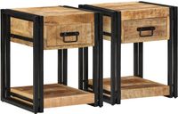 vidaXL Nachtkastjes 2 stuks 40x40x50 cm Massief ruw hout Mango