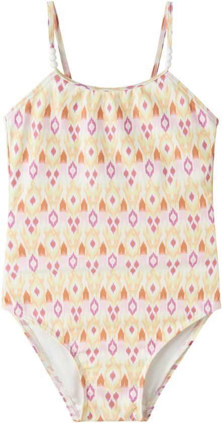 NAME IT Meisjes Badpak NKFZIZZA Gebloemd Peach Fuzz Mouwloos Ronde Hals Polyester Maat 146/152