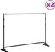 Syfax Achtergrondstandaards 2 st 305x243 cm staal zwart