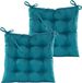 Anna's Collection Coussin de chaise matelassé - 2x - bleu pétrole - 38 x 38 cm