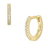 Fossil Damesoorbellen van messing of sterling zilver met ringsluiting in goudtint