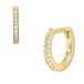 Fossil Damesoorbellen van messing of sterling zilver met ringsluiting in goudtint