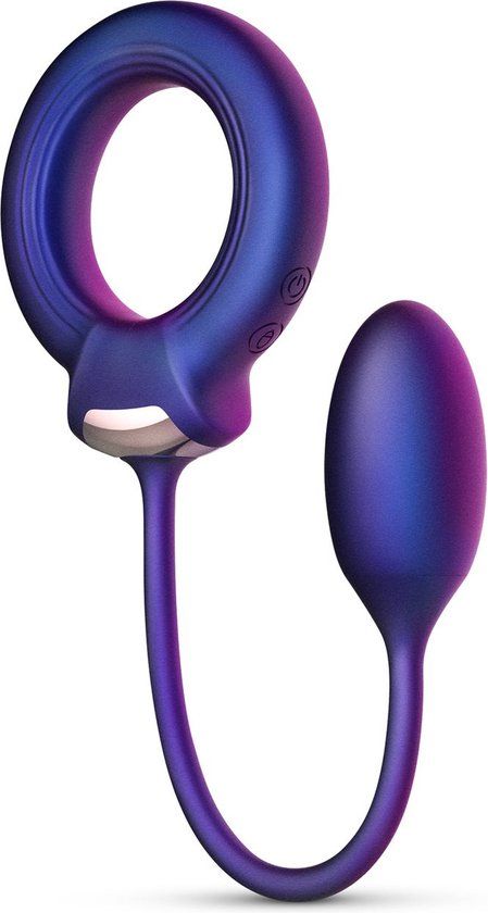 Hueman - Cockring met Anaal Bal - Paars - One size