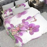 Copripiumino Digitale Tutto Stampato Microfibra Dekbedovertrek, Beddengoed, Satijnstof, Orchideeën Single