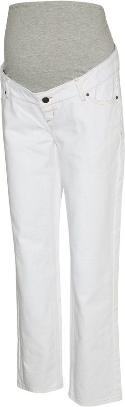Mama Licious Straight Fit Zwangerschapsjeans W27 x L32 Snow White