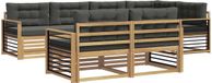 vidaXL Ensemble de canapés d'extérieur 7 pièces blanc et anthracite Polyester