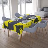 Bonamaison Tafelkleed, Anti-Mold, Sneldrogend, Waterdicht, 100% Polyester Tafellaken, Neon Geel, Rook, 140 x 200 Cm