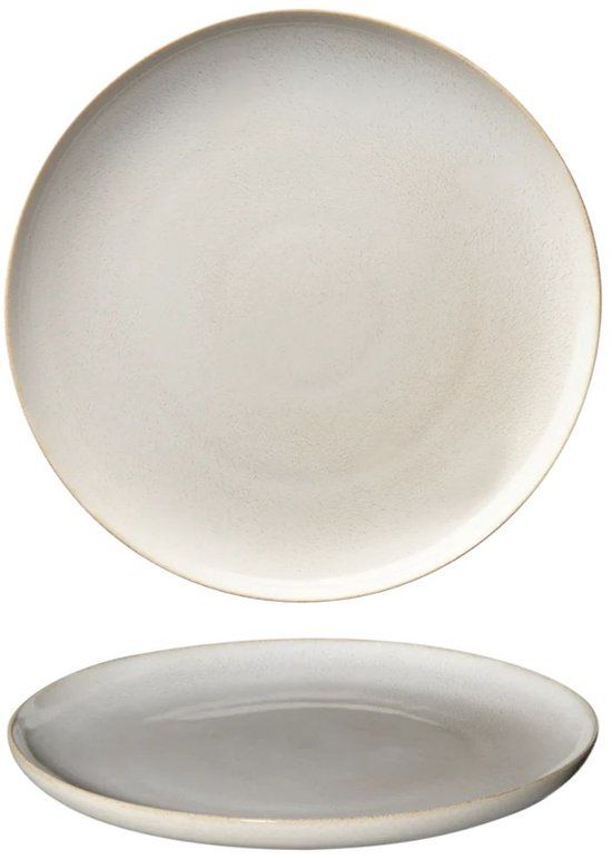 ASA Selection Saisons Sand Ontbijtborden / Dessertborden - Ø 21 cm - 4 Stuks - Aardewerk - Creme - Rond