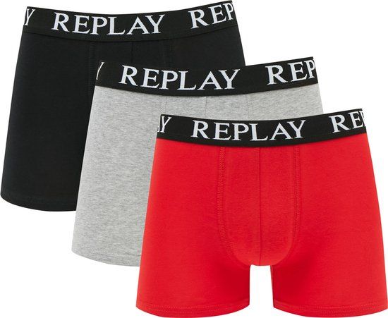 Replay Men's Underwear 3-Pack - Boxers - Size S - Cuff Logo 3
