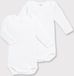 Petit Bateau Set van 2 baby rompers met lange mouwen Wit Effen Unisex 92/98
