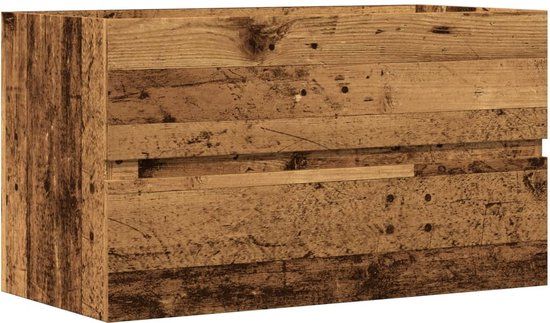 vidaXL Wastafelkast 90x38,5x45 cm bewerkt hout oud houtkleurig