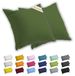 Lavea® Taies d'oreiller 80x80 cm Lot de 2 – Taies d'oreiller en jersey de coton 100% doux et respirant avec fermeture éclair YKK – Vert olive