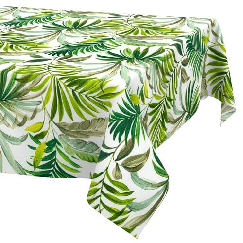 ANRO Tafelkleed Palmen Groen 280x140cm Rechte rand Afwasbaar Waterafstotend Binnen & Buiten