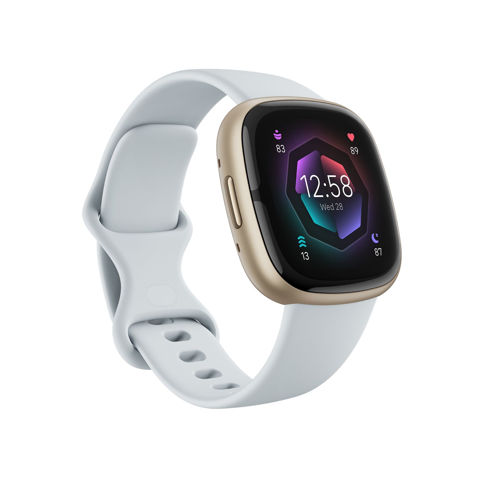 Fitbit Sense 2 Smartwatch - Goud - Wit - GPS - Unisex