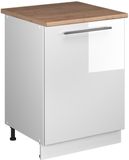 Vicco Keukenonderkast Fame-Line, Wit Hoogglans/Wit, 60 cm 1 deur met werkblad