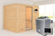 Karibu Sonara Sauna porte en verre clair poêle 9 kW commande externe