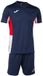 Joma Danubio II Sportset Unisex Blauw Colorblock Korte Mouw Ronde Hals 100% Polyester