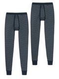 Schiesser Lange broek fijne rib melange donkerblauw