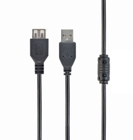 Delock USB-A verlengkabel | ferrietkern | USB2.0 | 10W | zwart | 2 meter