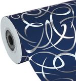 Clairefontaine geschenkpapier 'Arabesque blauw', op rol