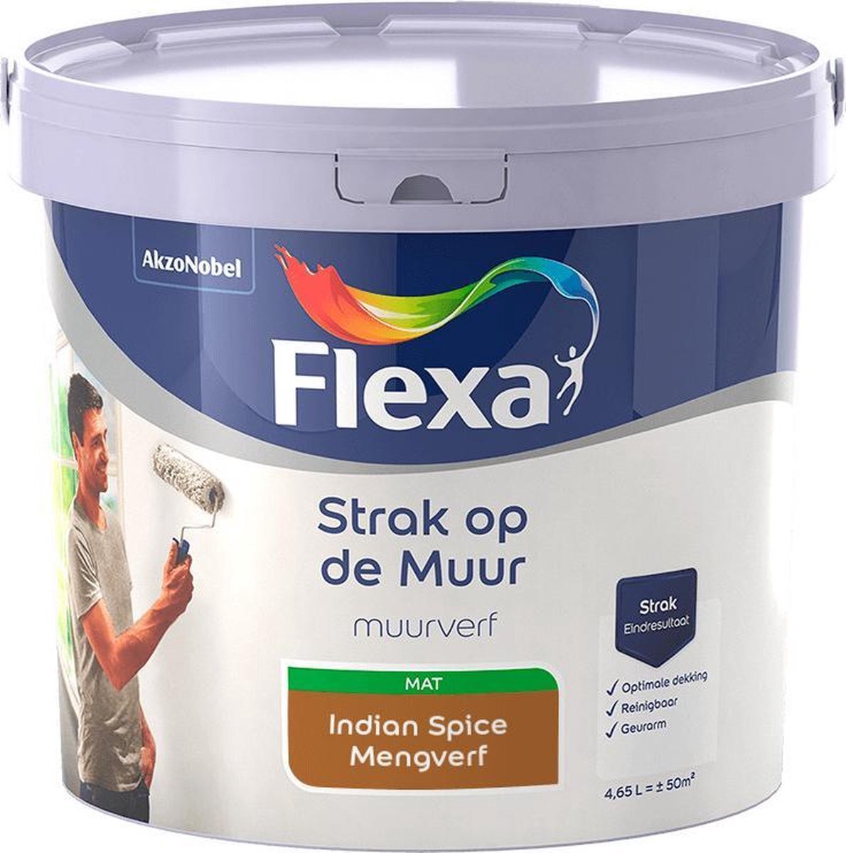 FLEXA Strak op de muur - Muurverf - Mengcollectie - Indian Spice - 5 Liter