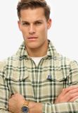 Superdry The Merchant Store Geruit Linnen Overhemd Heren Lange Mouwen M