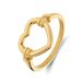 Lucardi Dames Stalen goldplated ring hart voor dames - Ring - Staal - Goudkleurig - 19 / 60 mm